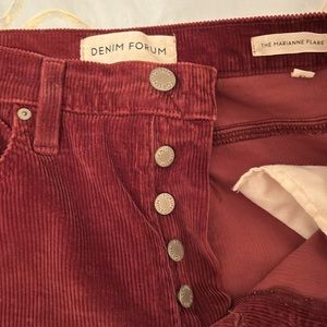 Aritzia Maroon corduroy flare pants